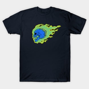 blue flame skull T-Shirt